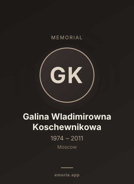 Memorial portrait of Galina Wladimirowna Koschewnikowa