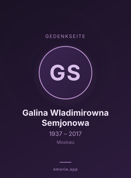 Gedenkportrait von Galina Wladimirowna Semjonowa