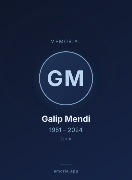 Memorial portrait of Galip Mendi