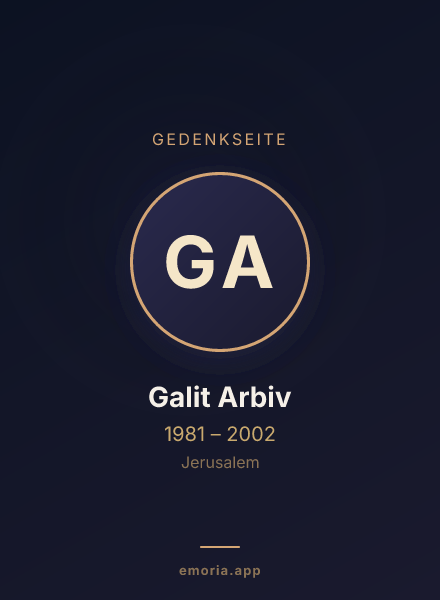 Gedenkportrait von Galit Arbiv