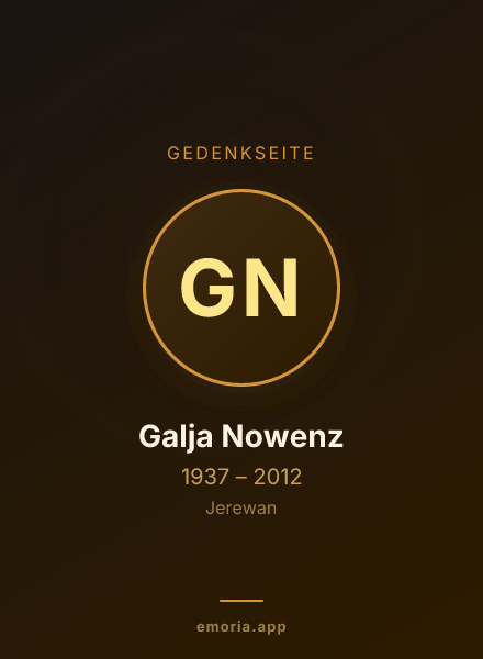 Gedenkportrait von Galja Nowenz