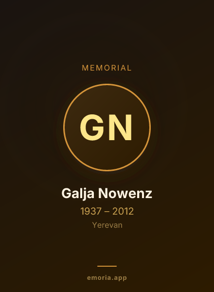 Memorial portrait of Galja Nowenz