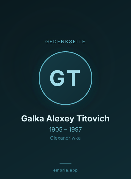 Gedenkportrait von Galka Alexey Titovich