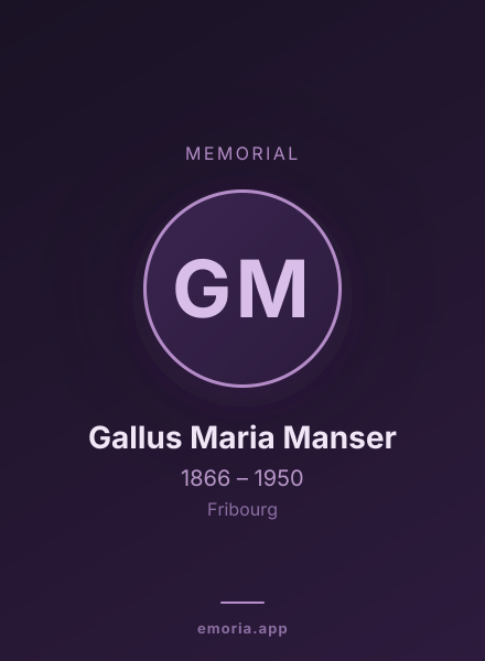 Memorial portrait of Gallus Maria Manser
