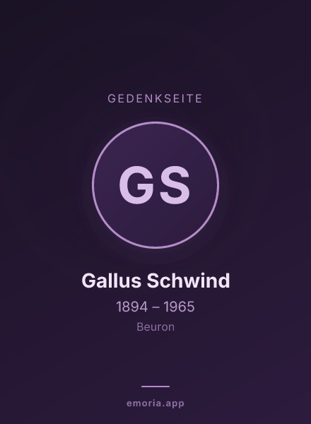 Gedenkportrait von Gallus Schwind