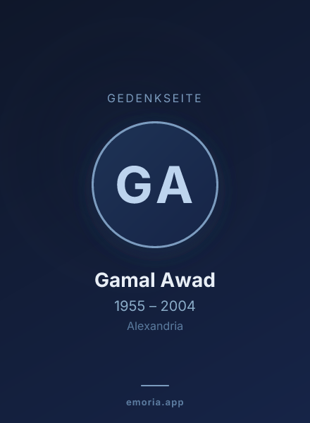 Gedenkportrait von Gamal Awad