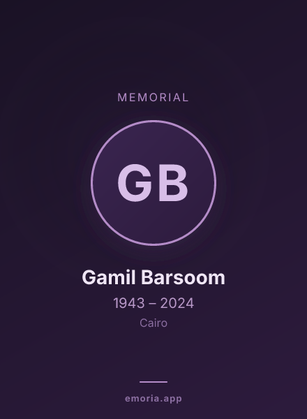 Memorial portrait of Gamil Barsoom