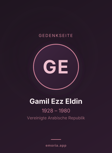Gedenkportrait von Gamil Ezz Eldin