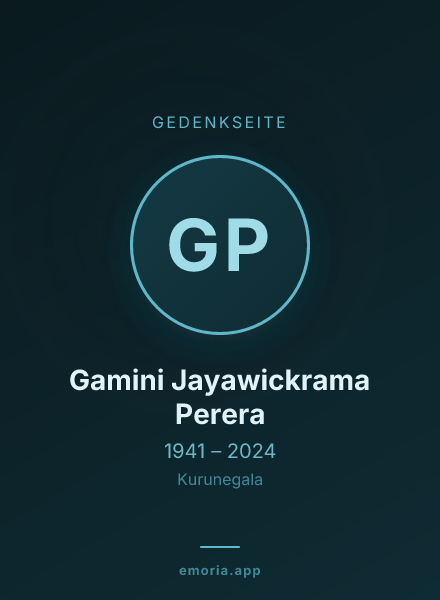 Gedenkportrait von Gamini Jayawickrama Perera