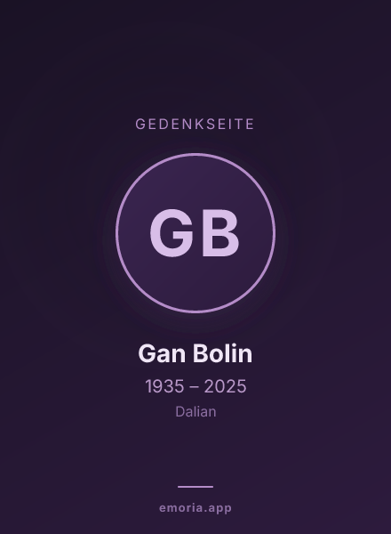 Gedenkportrait von Gan Bolin