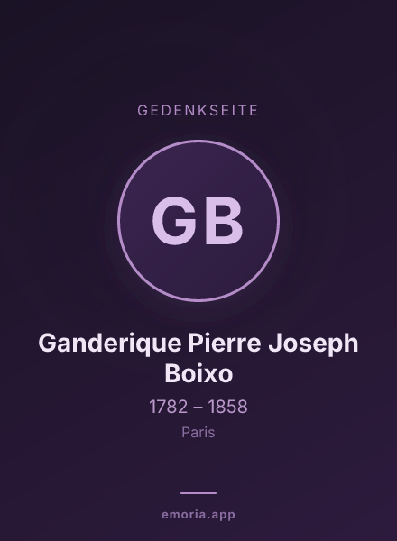 Gedenkportrait von Ganderique Pierre Joseph Boixo
