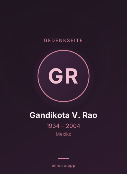 Gedenkportrait von Gandikota V. Rao