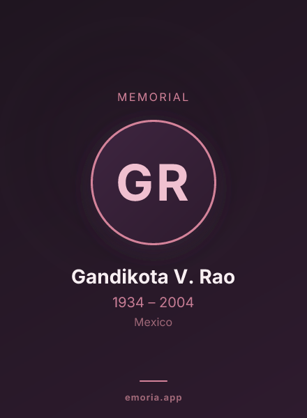 Memorial portrait of Gandikota V. Rao