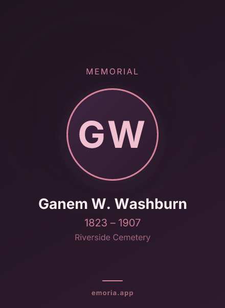 Memorial portrait of Ganem W. Washburn