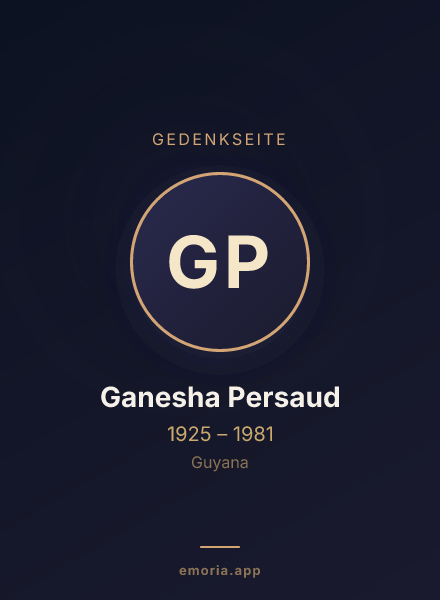 Gedenkportrait von Ganesha Persaud