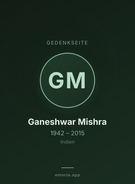 Gedenkportrait von Ganeshwar Mishra