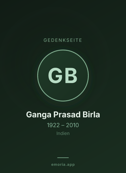 Gedenkportrait von Ganga Prasad Birla