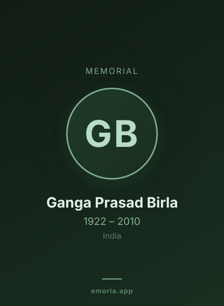 Memorial portrait of Ganga Prasad Birla