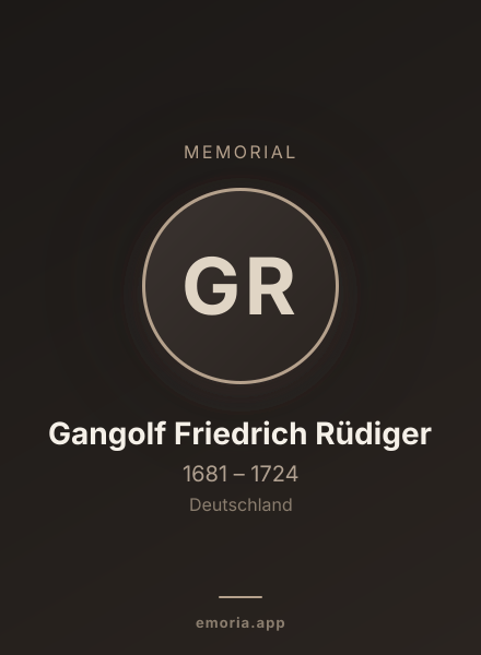 Memorial portrait of Gangolf Friedrich Rüdiger