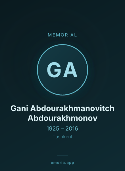 Memorial portrait of Gani Abdourakhmanovitch Abdourakhmonov