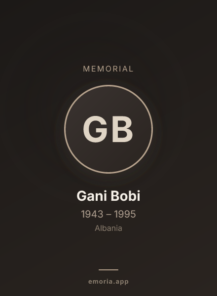 Memorial portrait of Gani Bobi