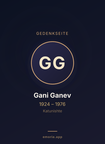 Gedenkportrait von Gani Ganev