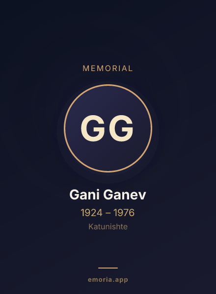 Memorial portrait of Gani Ganev