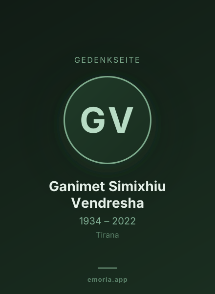 Gedenkportrait von Ganimet Simixhiu Vendresha