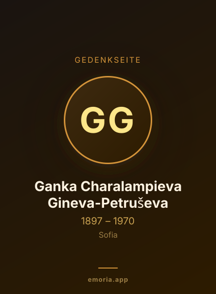 Gedenkportrait von Ganka Charalampieva Gineva-Petruševa