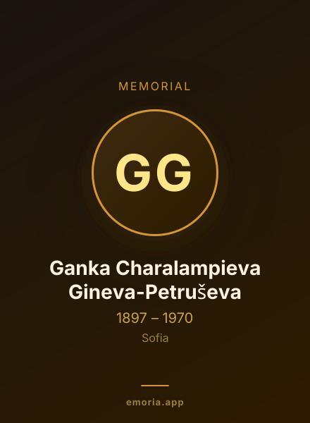Memorial portrait of Ganka Charalampieva Gineva-Petruševa