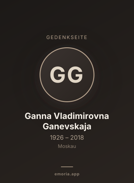 Gedenkportrait von Ganna Vladimirovna Ganevskaja