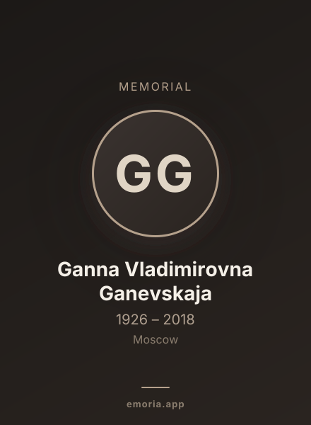 Memorial portrait of Ganna Vladimirovna Ganevskaja