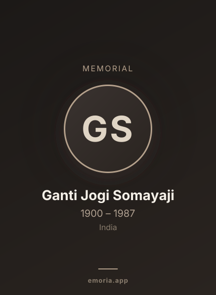 Memorial portrait of Ganti Jogi Somayaji