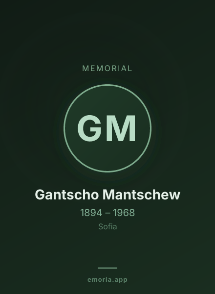 Memorial portrait of Gantscho Mantschew