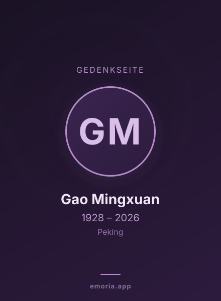 Gedenkportrait von Gao Mingxuan