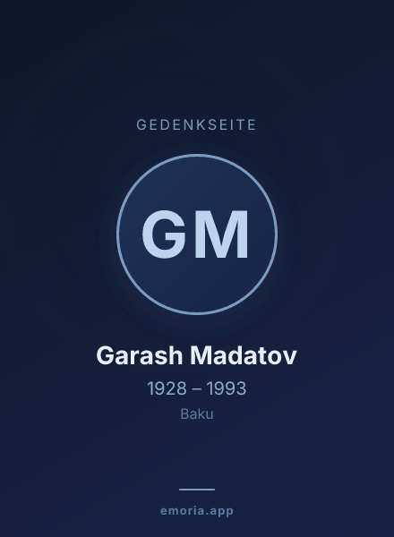Gedenkportrait von Garash Madatov