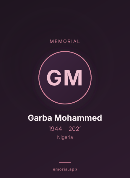 Memorial portrait of Garba Mohammed