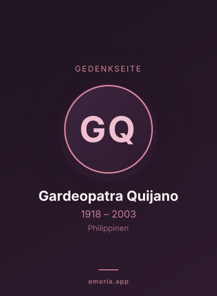 Gedenkportrait von Gardeopatra Quijano