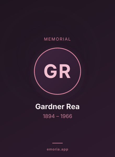 Memorial portrait of Gardner Rea