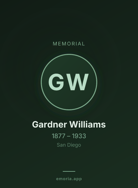 Memorial portrait of Gardner Williams