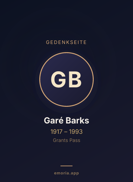 Gedenkportrait von Garé Barks
