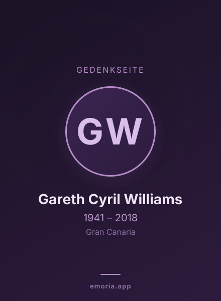 Gedenkportrait von Gareth Cyril Williams