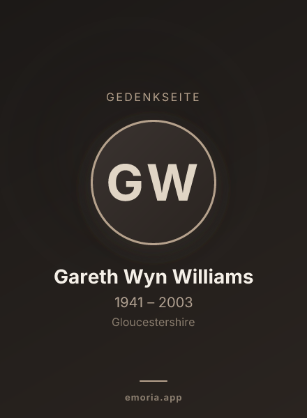 Gedenkportrait von Gareth Wyn Williams