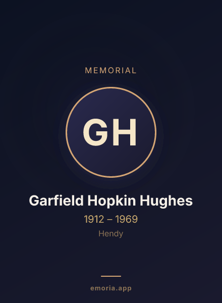 Memorial portrait of Garfield Hopkin Hughes