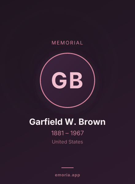 Memorial portrait of Garfield W. Brown