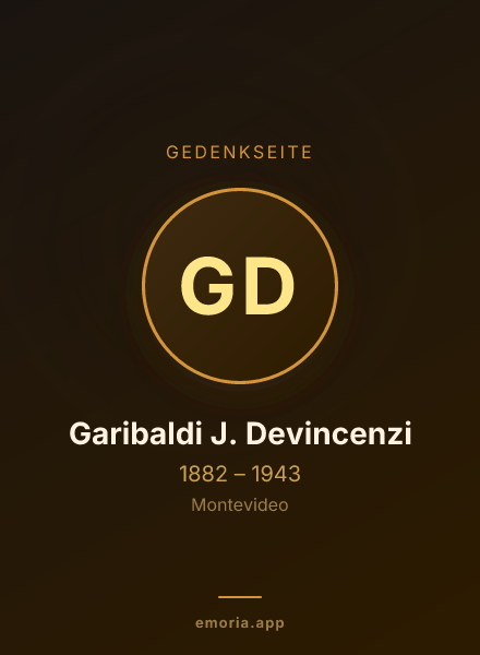 Gedenkportrait von Garibaldi J. Devincenzi