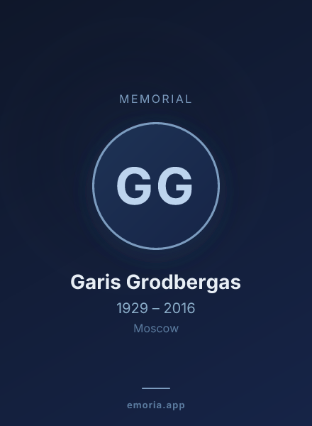 Memorial portrait of Garis Grodbergas