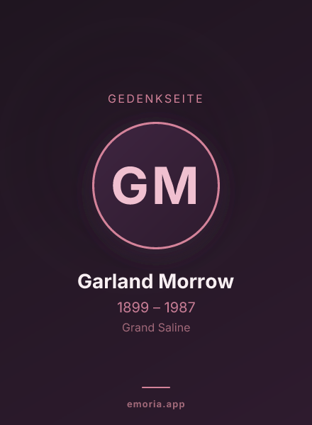 Gedenkportrait von Garland Morrow