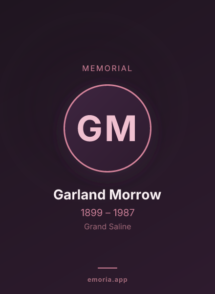 Memorial portrait of Garland Morrow