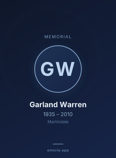 Memorial portrait of Garland Warren